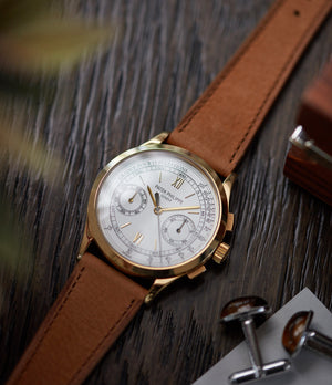 shop pre-owned Patek Philippe 5170J-001 Chronograph yellow gold dress pre-owned watch for sale online at A Collected Man London UK specialist of rare watches