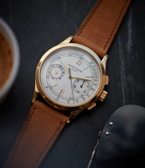 Patek Philippe 5170 Chronograph yellow gold dress pre-owned watch for sale online at A Collected Man London UK specialist of rare watches