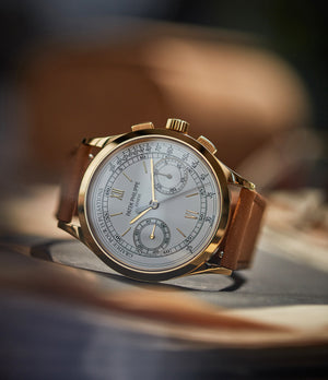 5170J Patek Philippe Chronograph yellow gold dress pre-owned watch for sale online at A Collected Man London UK specialist of rare watches