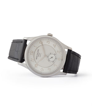 sell your Patek Philippe Calatrava 5196P-001 Tiffany-signed manual-winding platinum pre-owned watch for sale online at A Collected Man London UK specialist of rare watches