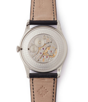 buying Patek Philippe Calatrava 5196P-001 Tiffany-signed manual-winding platinum pre-owned watch for sale online at A Collected Man London UK specialist of rare watches