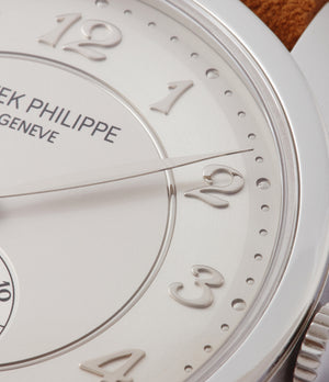 silver dial Breguet numeral Patek Philippe 5196P Calatrava time-only platinum men's dress watch for sale online at A Collected Man London UK specialist of rare watches