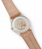 manual-winding Patek Philippe 5196P Calatrava time-only platinum men's dress watch for sale online at A Collected Man London UK specialist of rare watches