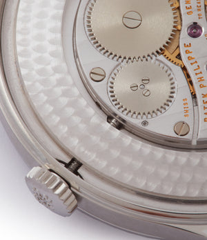 Cal. 215PS manual-winding Patek Philippe 5196P Calatrava time-only platinum men's dress watch for sale online at A Collected Man London UK specialist of rare watches