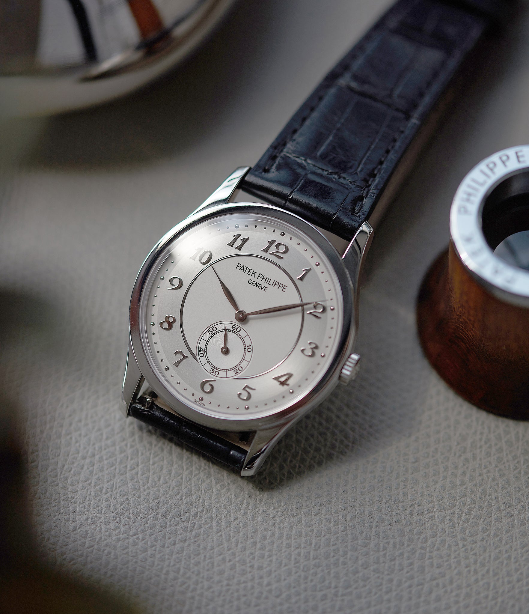 shop Patek Philippe 5196P Calatrava time-only platinum men's dress watch for sale online at A Collected Man London UK specialist of rare watches