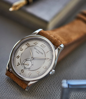 classic Patek Philippe Calatrava time-only platinum men's dress watch for sale online at A Collected Man London UK specialist of rare watches