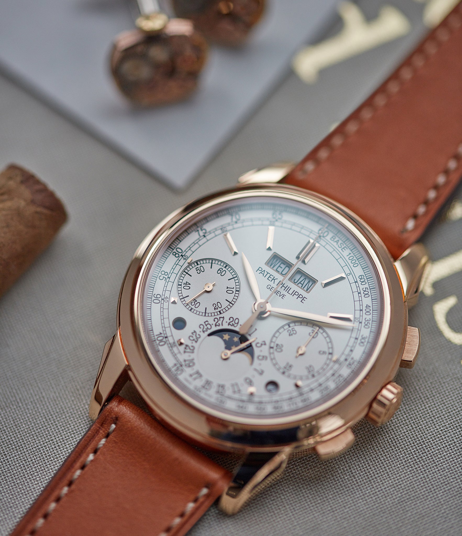 selling Patek Philippe 5270R Grand Complications Perpetual Calendar Chronograph rose gold dress watch for sale online at A Collected Man London UK specialist of rare watches