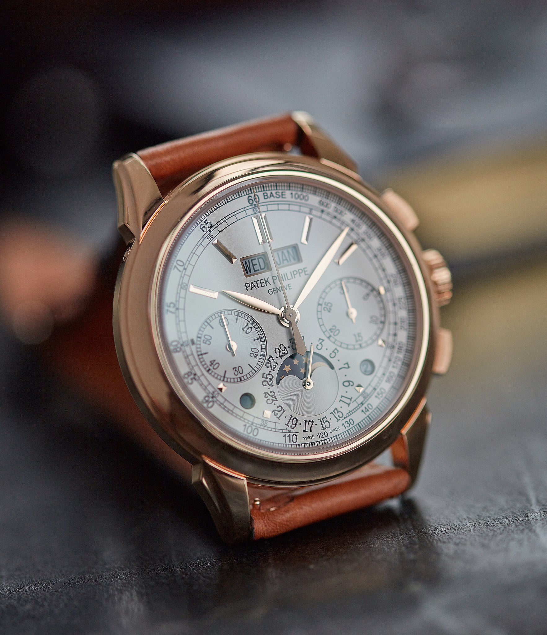 Patek Philippe Grand Complications full rose gold 5270R-001 Perpetual Calendar Chronograph dress watch for sale online at A Collected Man London UK specialist of rare watches