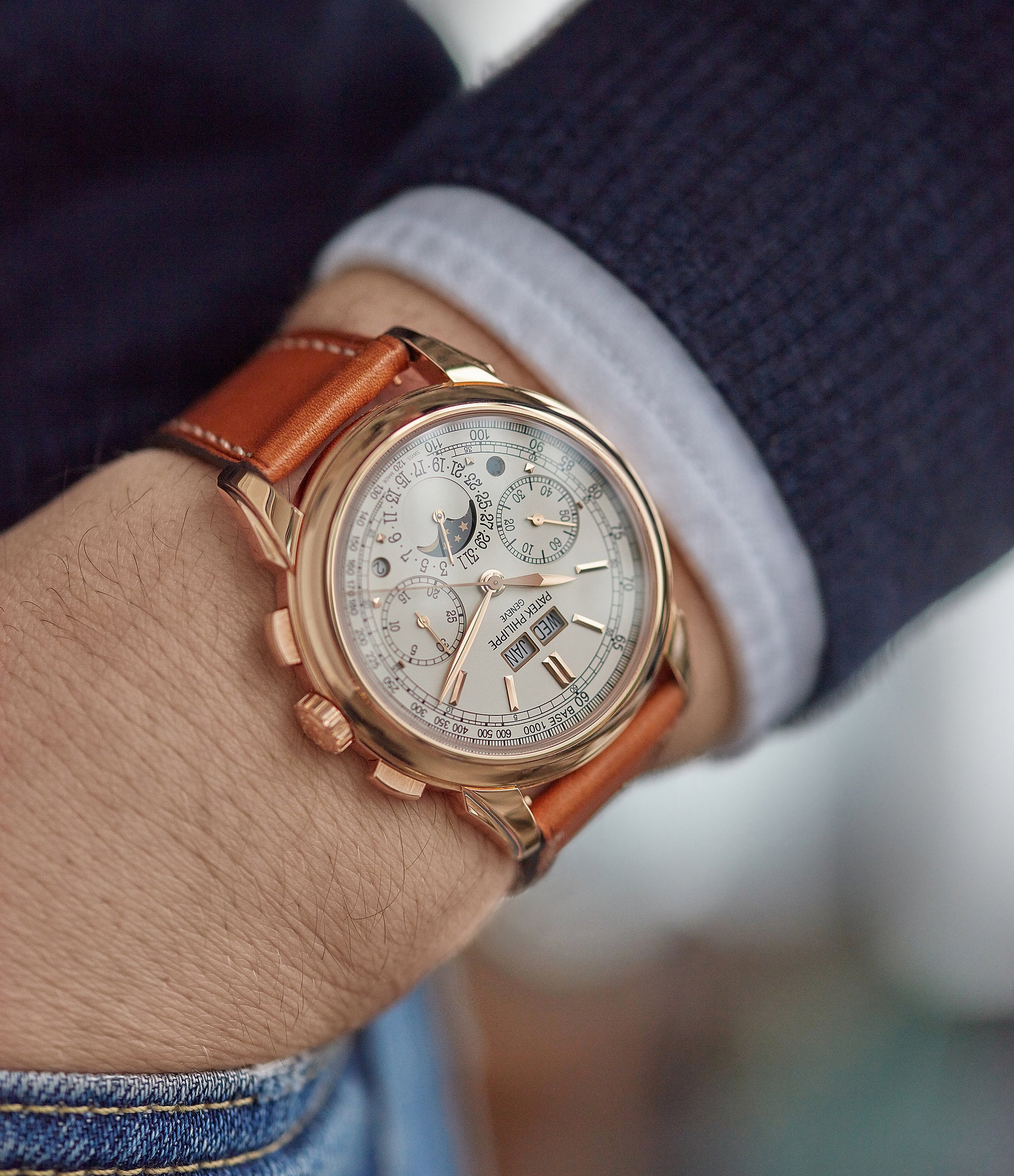 Patek Philippe Grand Complication Perpetual Calendar Chronograph 5270 rose gold dress watch for sale online at A Collected Man London UK specialist of rare watches