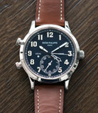buy 5524G Patek Philippe pilot travel-time white gold watch online at A Collected Man London specialist retailer of rare watches