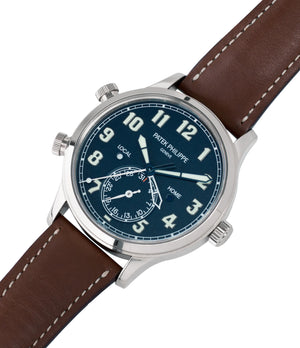 buying Patek Philippe 5524G-001 pilot travel-time white gold watch online at A Collected Man London specialist retailer of rare watches
