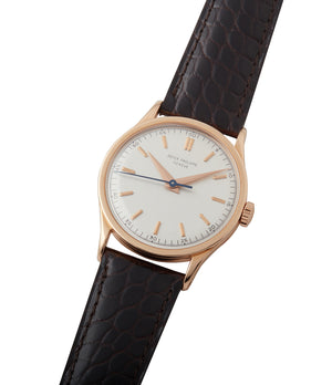 buying 570R-SCI vintage Patek Philippe time-only rose gold dress watch with Archive Extracts for sale online at A Collected Man London UK specialist of rare watches