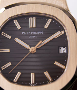5711 Nautilus Patek Philippe brown dial rose gold dress watch for sale online at A Collected Man London UK specialist of rare watches