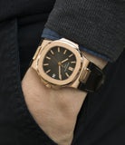 buy Patek Philippe Nautilus 5711 rose gold dress watch chocolate brown dial for sale online at A Collected Man London UK specialist of rare watches