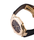 buying preowned Patek Philippe Nautilus 5711 rose gold dress watch chocolate brown dial for sale online at A Collected Man London UK specialist of rare watches