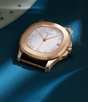 Rose Gold Patek Philippe Aquanaut 5060R  preowned watch at A Collected Man London