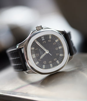 preowned Patek Philippe Aquanaut 5065A steel sport watch full set for sale online at A Collected Man London UK specialist of rare watches