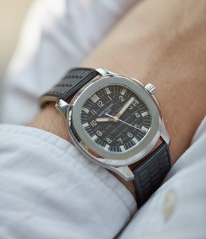 Aquanaut 5065A Patek Philippe steel sport watch full set for sale online at A Collected Man London UK specialist of rare watches