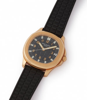 Aquanaut Patek Philippe 5065J yellow gold luxury sport watch for sale online at A Collected Man London UK specialist of rare watches