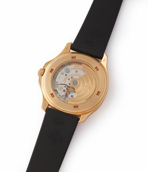 calibre 315 Patek Philippe Aquanaut 5065J yellow gold luxury sport watch for sale online at A Collected Man London UK specialist of rare watches