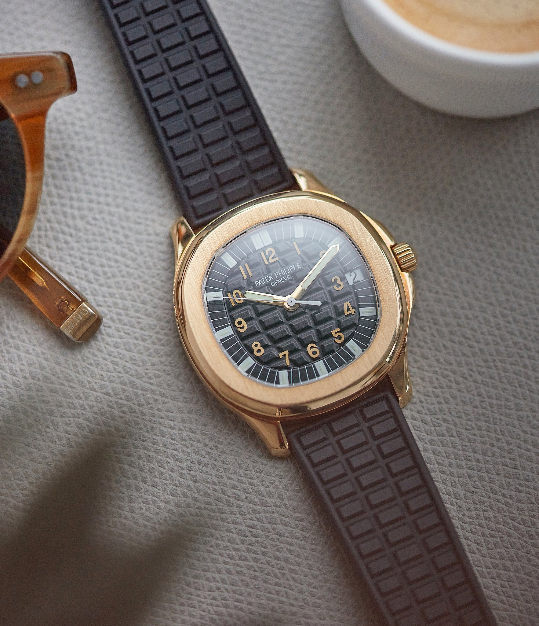 rare Patek Philippe Aquanaut 5065J yellow gold luxury sport watch for sale online at A Collected Man London UK specialist of rare watches