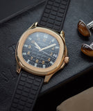 pre-owned Patek Philippe Aquanaut 5065J yellow gold luxury sport watch for sale online at A Collected Man London UK specialist of rare watches