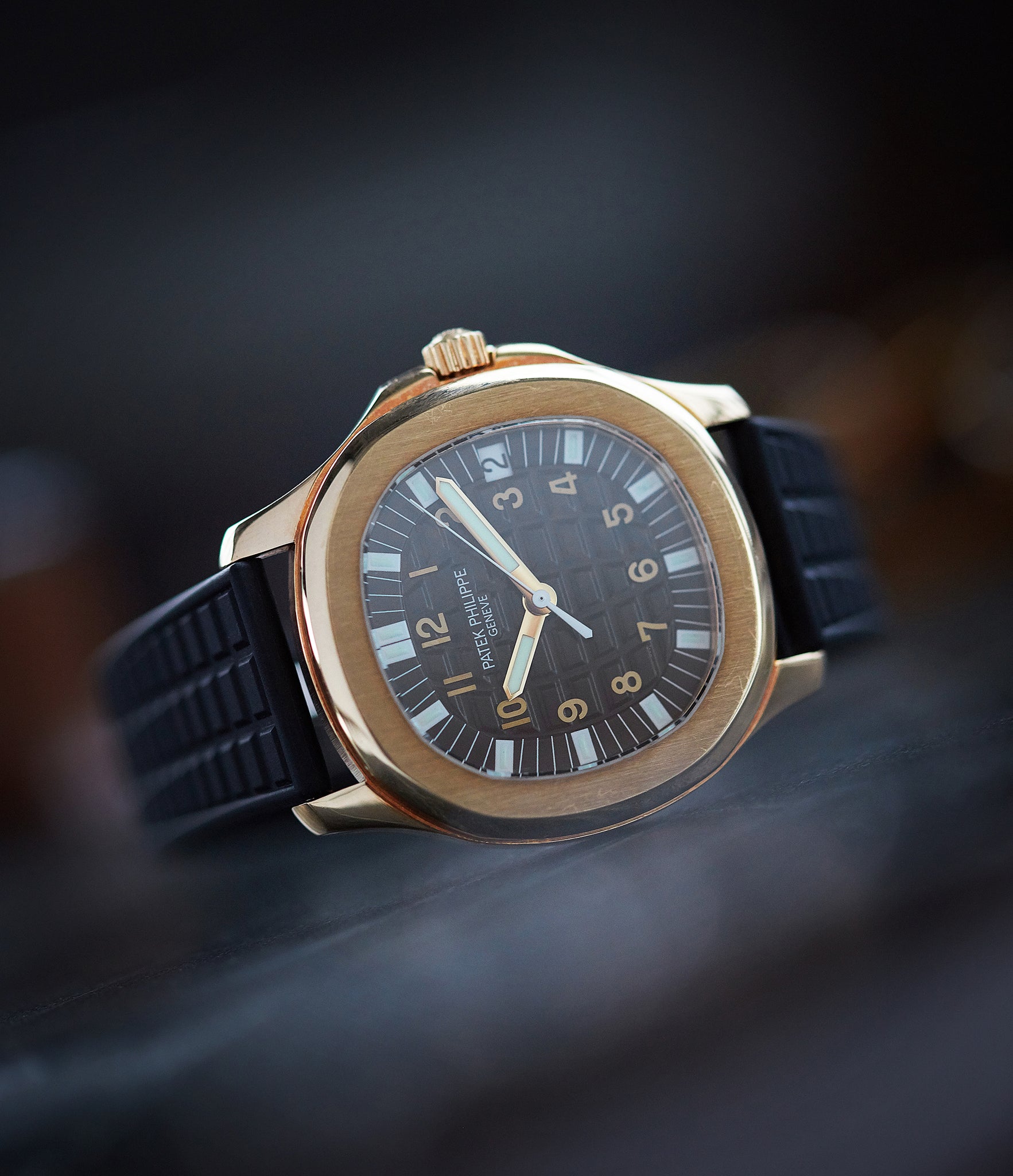 shop Patek Philippe Aquanaut 5065J yellow gold luxury sport watch for sale online at A Collected Man London UK specialist of rare watches