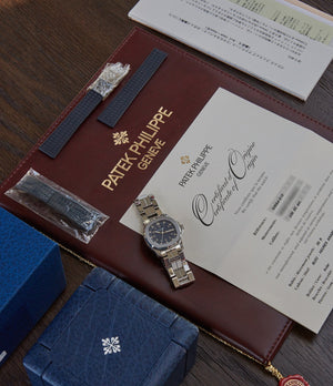 full set Patek Philippe Aquanaut 5066A-010 Japanese limited edition steel blue dial sports watch for sale online A Collected Man London