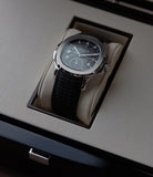 men's travel watch Patek Philippe Aquanaut Travel-time 5164A-001 steel sports traveller pre-owned watch for sale online at A Collected Man London specialist rare watches