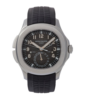 buy Patek Philippe Aquanaut Travel-time 5164A-001 steel sports traveller pre-owned watch for sale online at A Collected Man London specialist rare watches