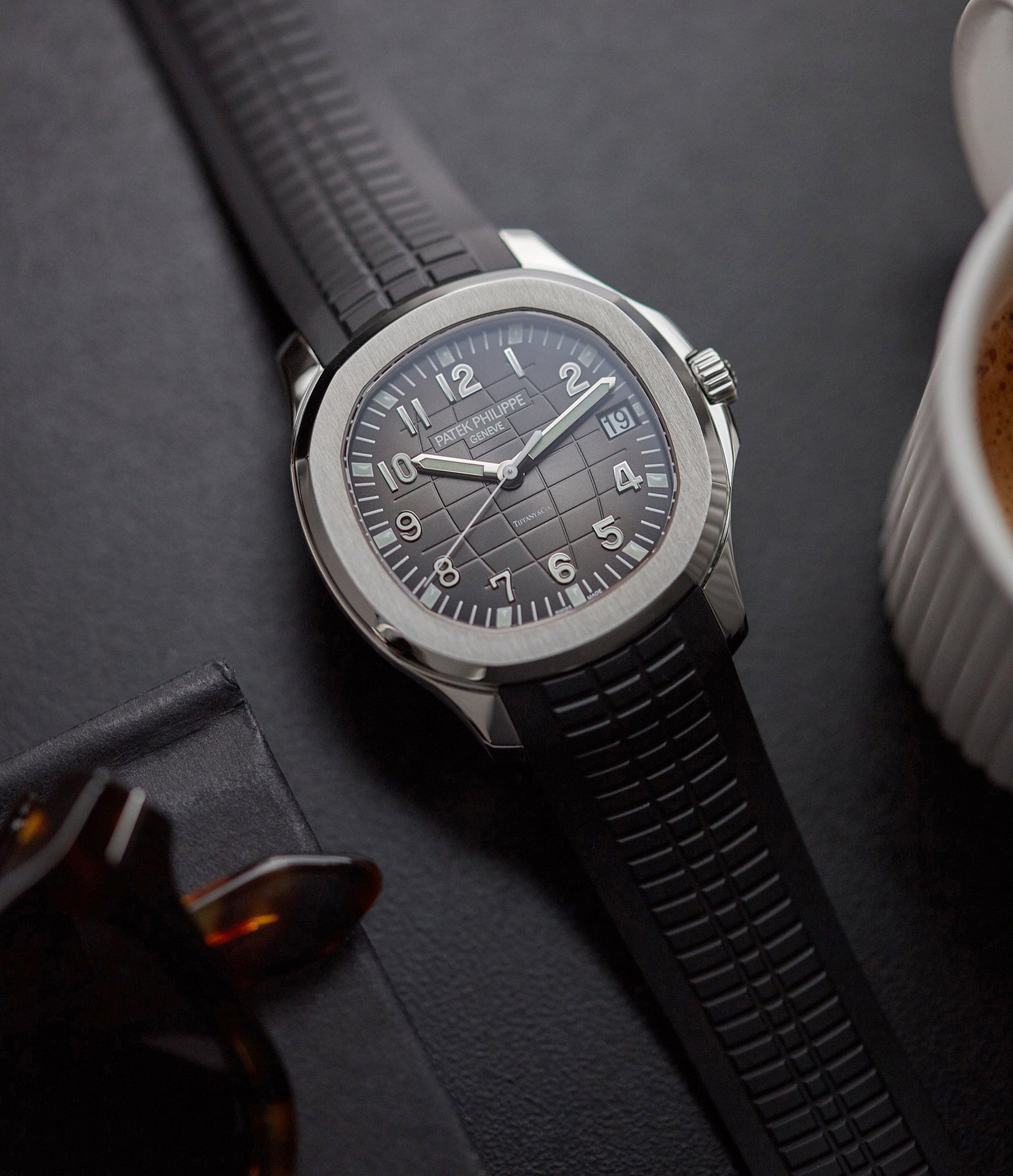 rare Patek Philippe Aquanaut 5167A-001 double Tiffany-signed luxury sports watch for sale online A Collected Man London UK specialist rare watches