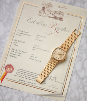 Patek Philippe Archive Extracts 3597 Beta 21 yellow gold 1970s dress watch for sale online A Collected Man London UK specialist of rare watches