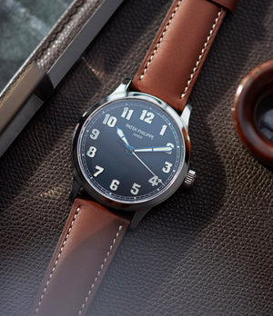 shop pre-owned Patek Philippe Calatrava Pilot's 5522A-001 time-only pre-owned watch for sale online at A Collected Man London UK specialist 