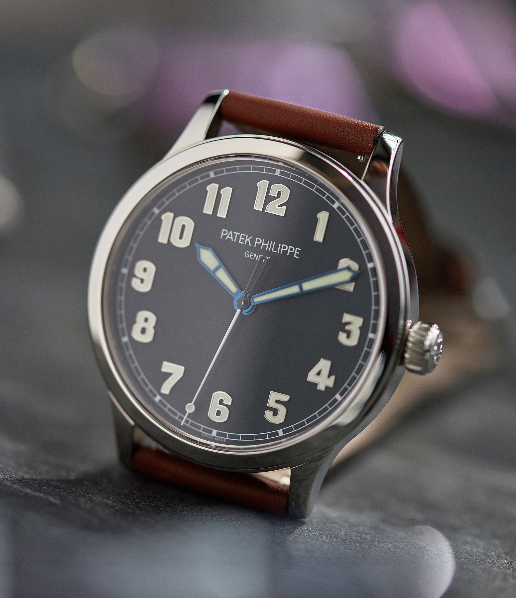 pre-owned Patek Philippe Calatrava Pilot's 5522A-001 time-only pre-owned watch for sale online at A Collected Man London UK specialist 