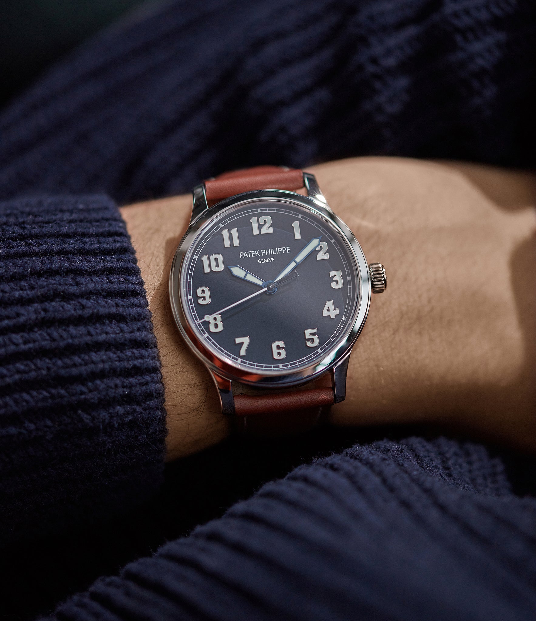 Patek Philippe Calatrava Pilot's 5522A-001 time-only pre-owned watch for sale online at A Collected Man London UK specialist 