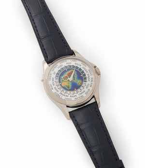 selling Patek Philippe World Time 5131G enamel dial white gold watch for sale online at A Collected Man London UK specialist of rare watches