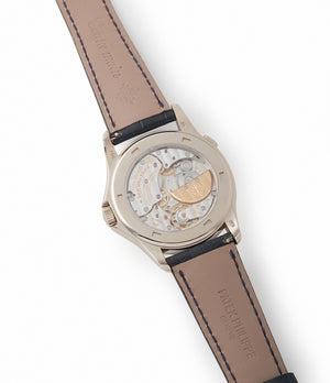 automatic Patek Philippe World Time 5131G enamel dial white gold watch for sale online at A Collected Man London UK specialist of rare watches