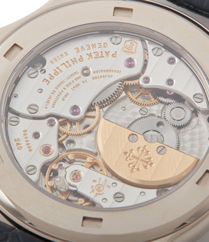 Calibre 240 HU Patek Philippe World Time 5131G enamel dial white gold watch for sale online at A Collected Man London UK specialist of rare watches