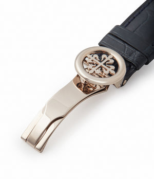 Patek Philippe deployant clasp World Time 5131G enamel dial white gold watch for sale online at A Collected Man London UK specialist of rare watches