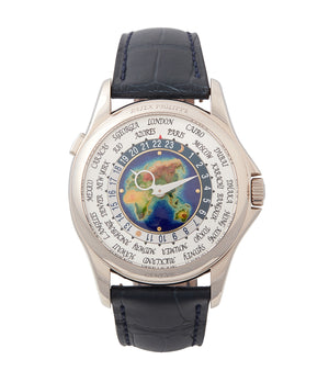buy Patek Philippe World Time 5131G enamel dial white gold watch for sale online at A Collected Man London UK specialist of rare watches