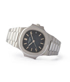 side-shot rare black date disc Patek Philippe Nautilus 3800/1 steel luxury sports watch for sale online A Collected Man London UK specialist of rare watches
