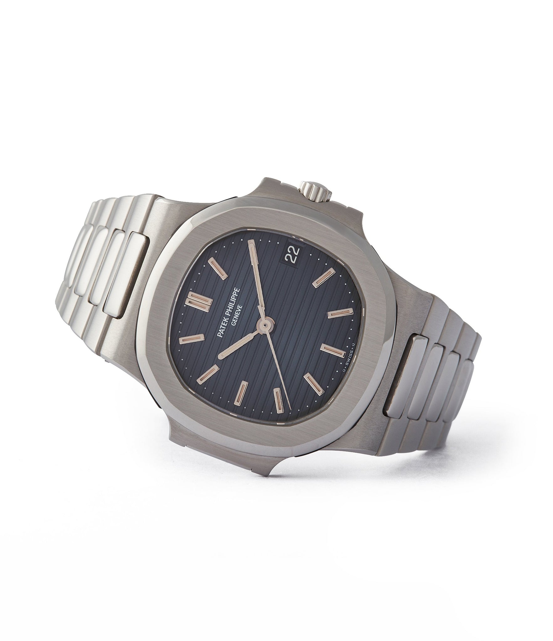 side-shot collectable Patek Philippe Nautilus 3800 Sigma dial steel luxury sports watch for sale online A Collected Man London UK specialist rare watches