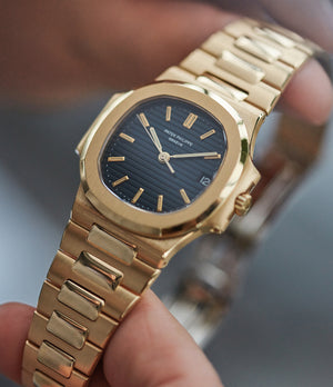Buy dark blue dial Patek Philippe Nautilus 3800-001 yellow gold