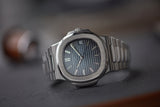 men's luxury rare sports watch Patek Philippe Jumbo Nautilus 5711/1A-001 steel pre-owned sport watch for sale online at A Collected Man London UK specialist of rare watches