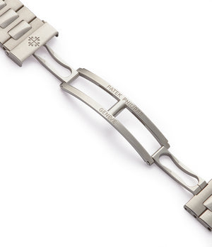 Patek Philippe Nautilus deployant clasp 5712/1A-001 steel moon phase luxury sports watch for sale online A Collected Man London UK specialist rare watches