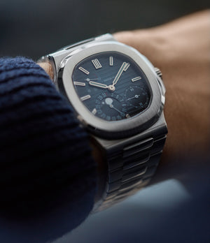shop Patek Philippe Nautilus 5712/1A-001 steel moon phase luxury sports watch for sale online A Collected Man London UK specialist rare watches