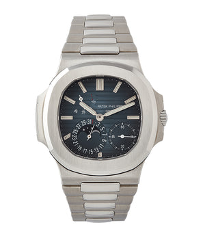 buy Patek Philippe Nautilus Moon Phase 5712/1A-001 steel pre-owned watch for sale online at A Collected Man London UK specialist of rare watches