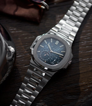 Patek Philippe Nautilus Moon Phase 5712/1A-001 steel pre-owned watch for sale online at A Collected Man London UK specialist of rare watches
