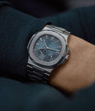 Nautilus Moon Phase 5712/1A-001 Patek Philippe steel pre-owned watch for sale online at A Collected Man London UK specialist of rare watches