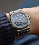 men's luxury wristwatch Patek Philippe 40th Anniversary Nautilus 5976/1G-001 Limited Edition white gold sports watch for sale online A Collected Man London